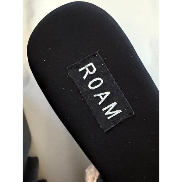 ROAM Shearling Slippers Mules Slides Sz 6 Tan/Black - Picture 2 of 8